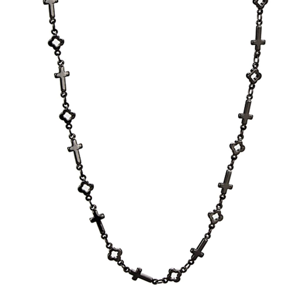 TIN Cobalt Black Brass Necklace with No Stone