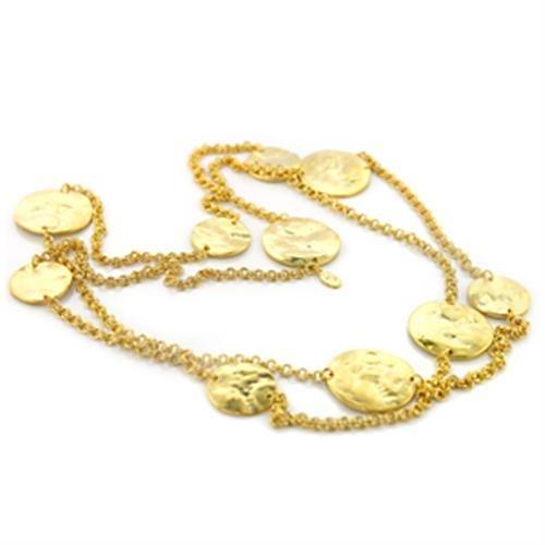 Gold Brass Necklace with No Stone
