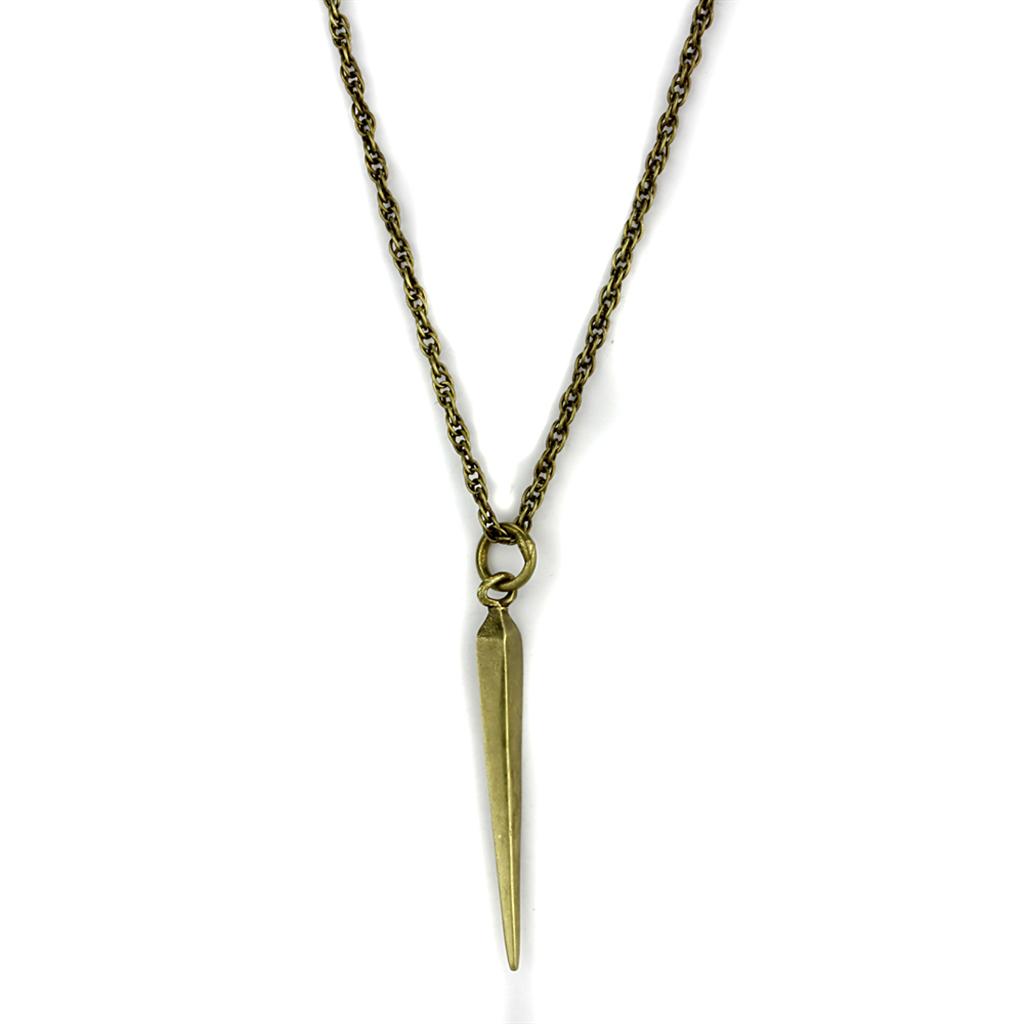 Antique Copper Brass Chain Pendant with No Stone