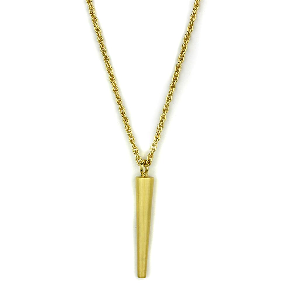Gold & Brush Brass Chain Pendant with No Stone