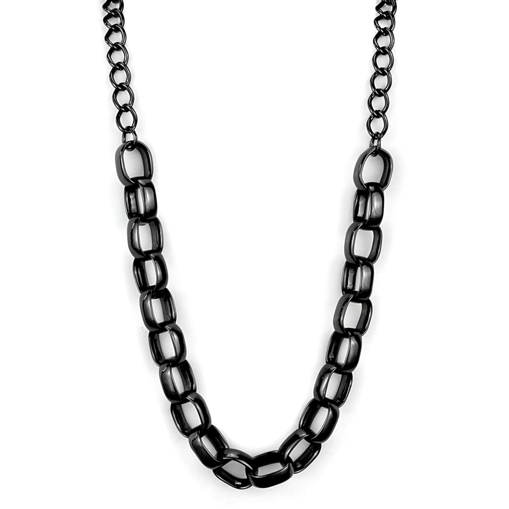 TIN Cobalt Black Brass Necklace with No Stone