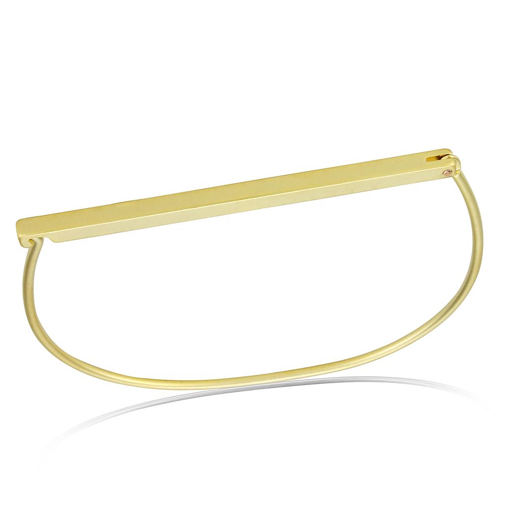 Matte Gold Brass Bangle with No Stone