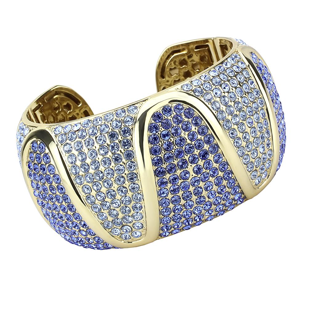 Gold Brass Bangle with Top Grade Crystal in Multi Color