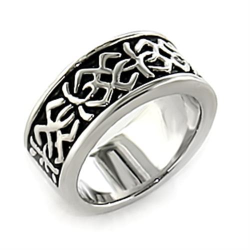 Rhodium White Metal Ring with No Stone