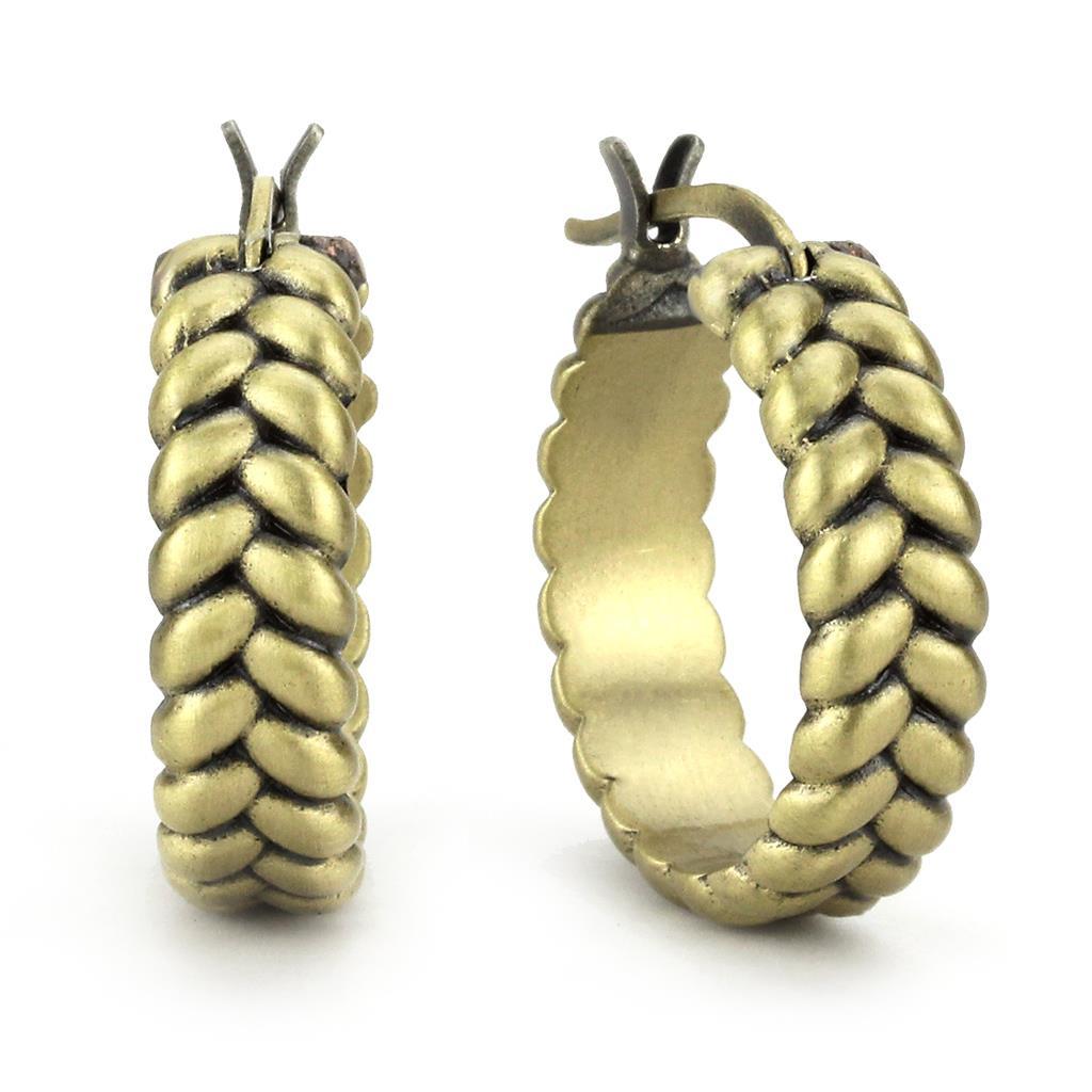 Antique Copper Brass Earrings with No Stone