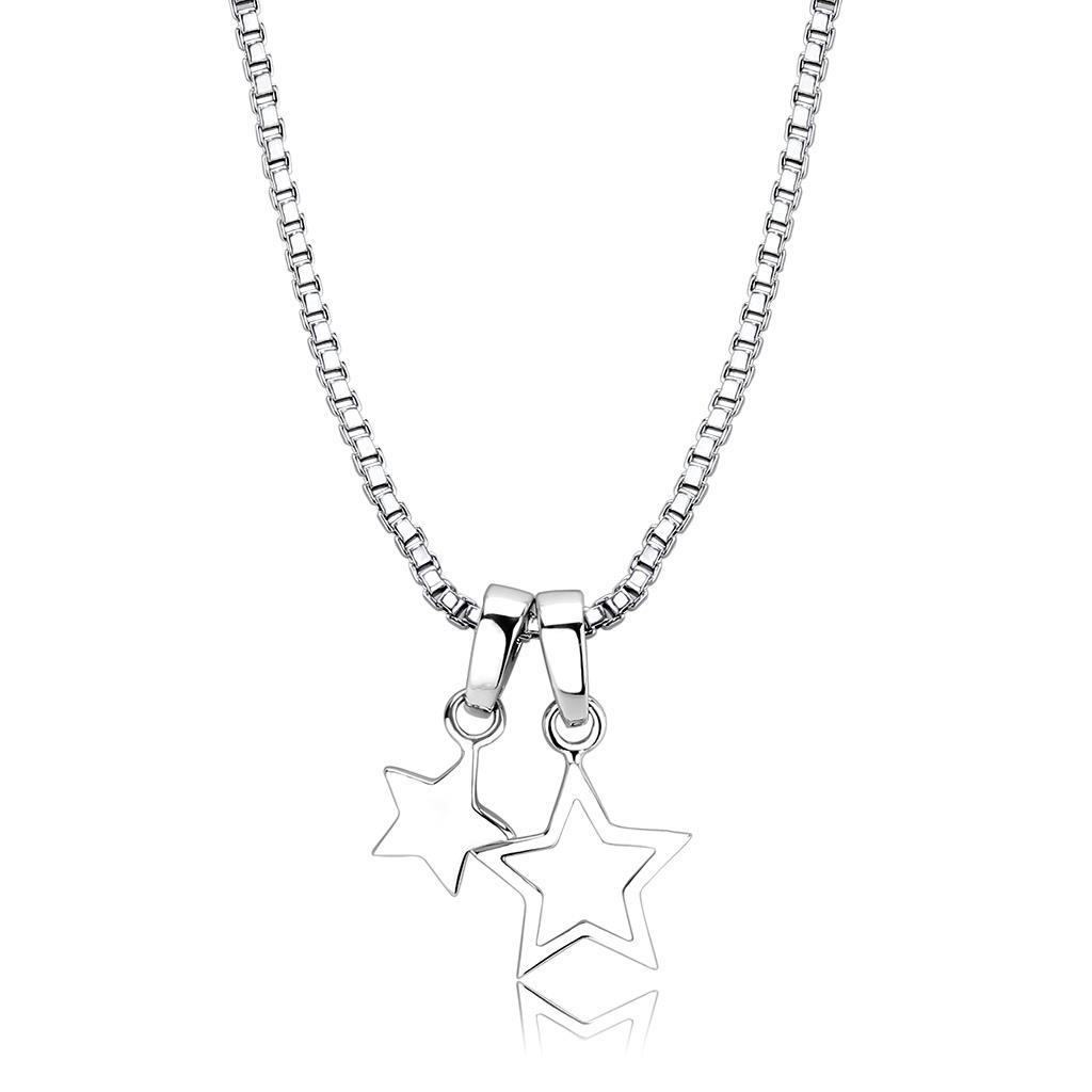 IP rhodium (PVD) Brass Chain Pendant with No Stone