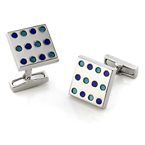 Rhodium Brass Cufflink with No Stone