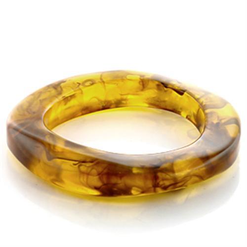 Plastic Bangle with Synthetic Synthetic Stone in Amber