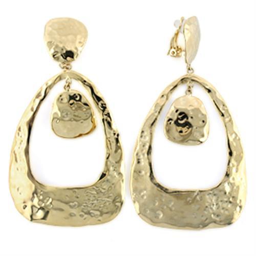 Gold Brass Earrings with No Stone