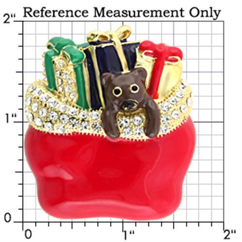 Gold White Metal Brooches with Top Grade Crystal in Clear