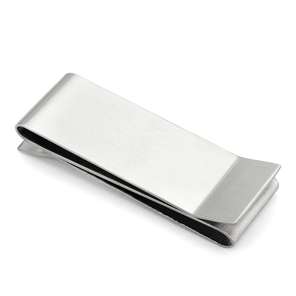 Rhodium Stainless Steel Money clip with No Stone