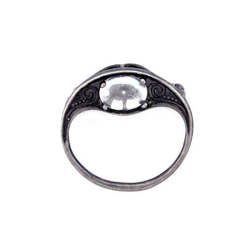 Antique Tone Brass Brooches with Synthetic Acrylic in Clear