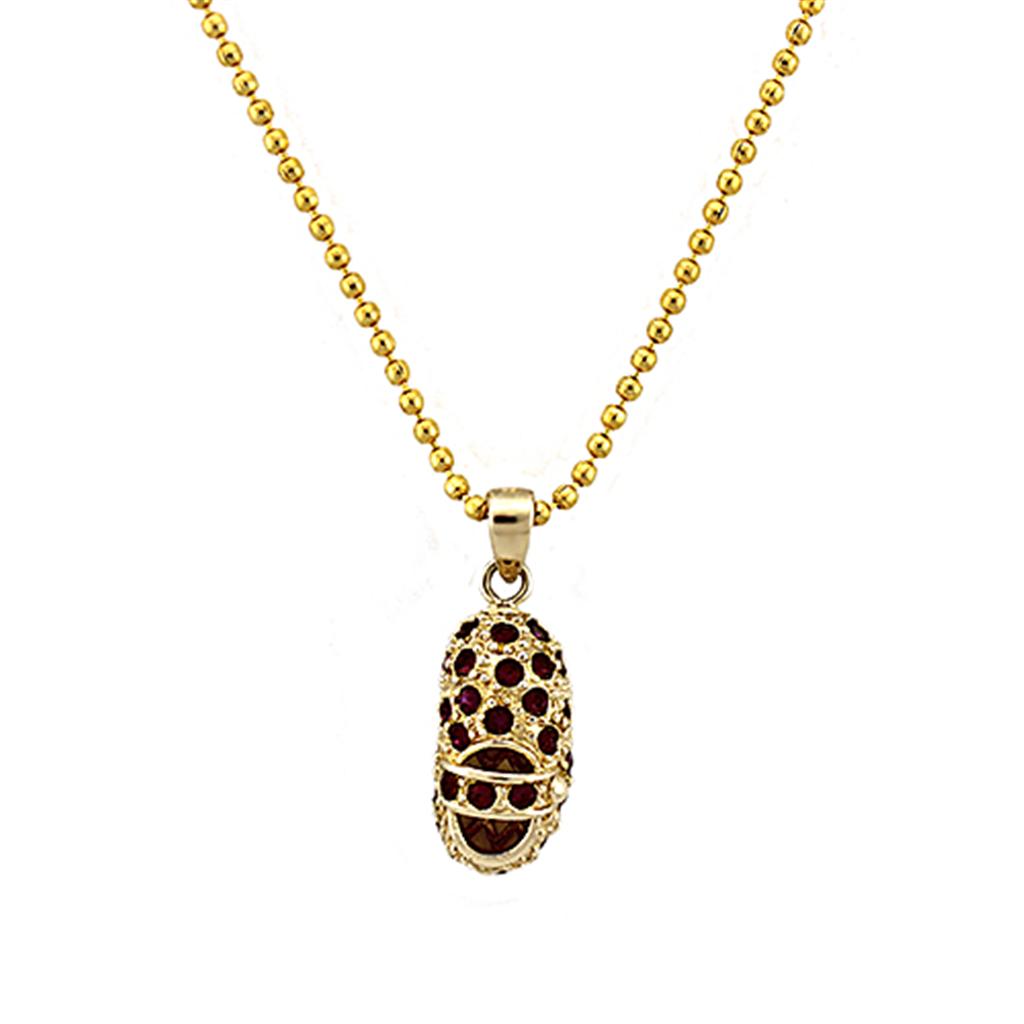 Gold 925 Sterling Silver Chain Pendant with AAA Grade CZ in Siam
