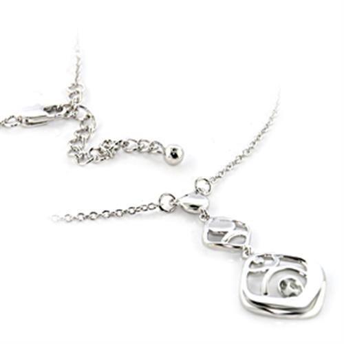 Rhodium Brass Chain Pendant with No Stone