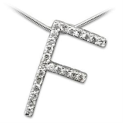 High-Polished 925 Sterling Silver Pendant with AAA Grade CZ in Clear