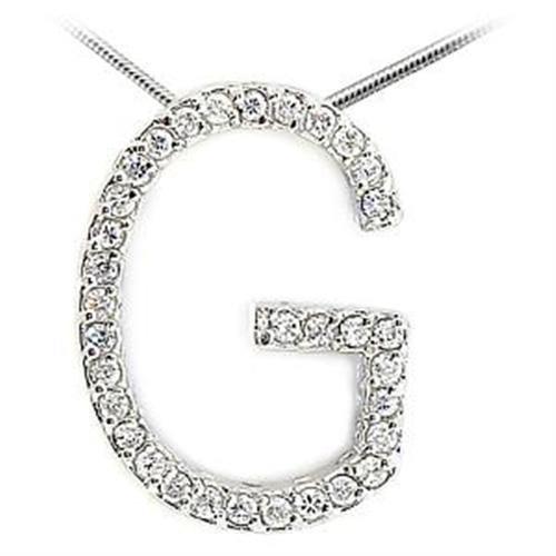 High-Polished 925 Sterling Silver Pendant with AAA Grade CZ in Clear