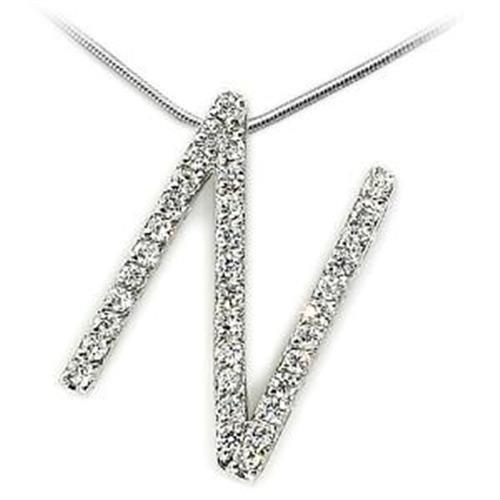 High-Polished 925 Sterling Silver Pendant with AAA Grade CZ in Clear