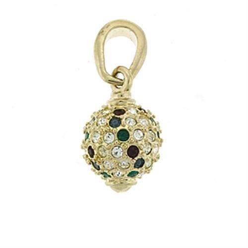 Gold Brass Pendant with Top Grade Crystal in Multi Color