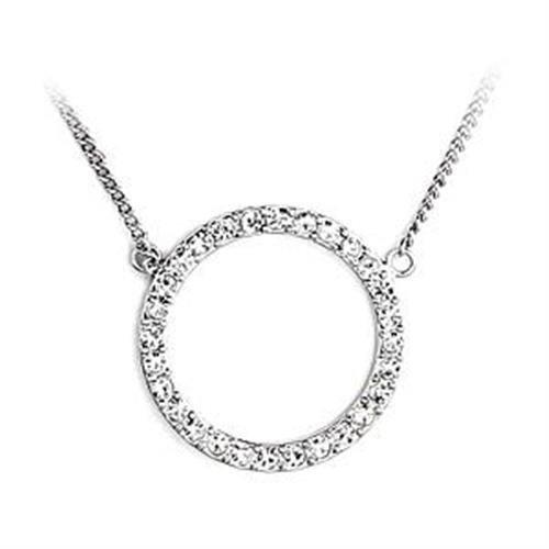 Rhodium Brass Necklace with Top Grade Crystal in Clear