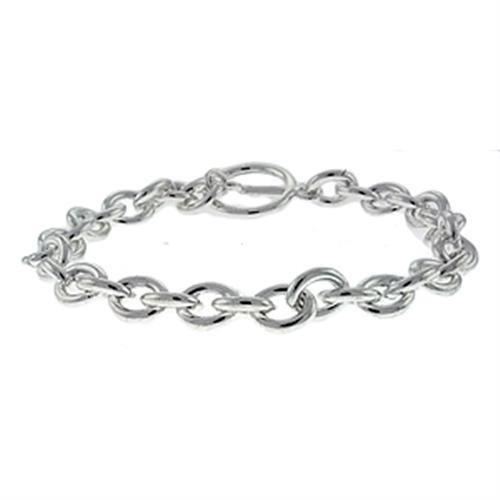 Silver Brass Bracelet with No Stone