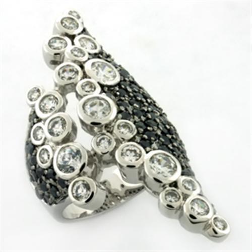 Rhodium Brass Ring with AAA Grade CZ in Multi Color