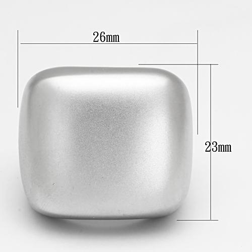 Matte Rhodium Brass Ring with No Stone