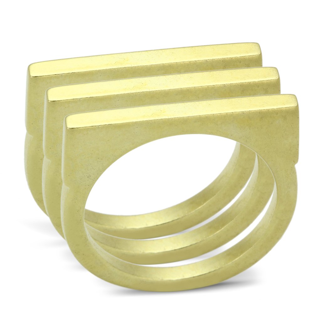 Matte Gold Brass Ring with No Stone