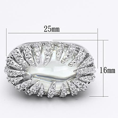 Rhodium Brass Ring with AAA Grade CZ in Clear