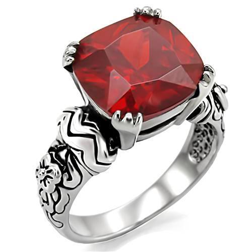 High polished (no plating) Stainless Steel Ring with AAA Grade CZ in Siam