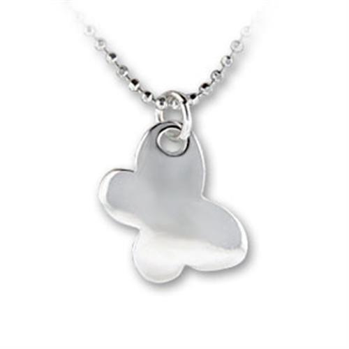 High-Polished 925 Sterling Silver Chain Pendant with No Stone