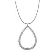 Rhodium 925 Sterling Silver Chain Pendant with AAA Grade CZ in Clear