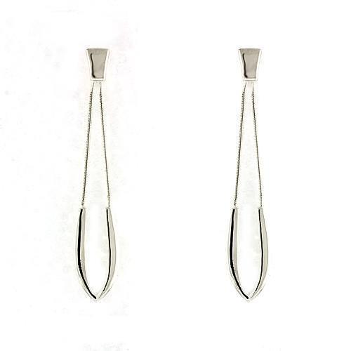 High-Polished 925 Sterling Silver Earrings with No Stone