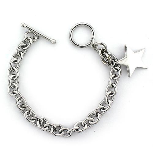 High-Polished 925 Sterling Silver Bracelet with No Stone