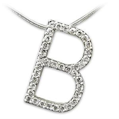 Rhodium 925 Sterling Silver Pendant with AAA Grade CZ in Clear