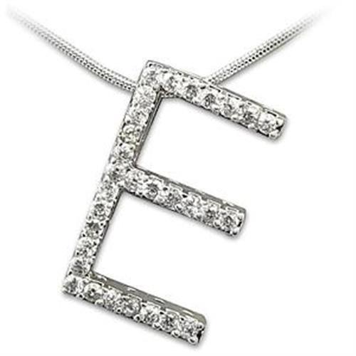 Rhodium 925 Sterling Silver Pendant with AAA Grade CZ in Clear