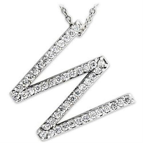 Rhodium 925 Sterling Silver Pendant with AAA Grade CZ in Clear