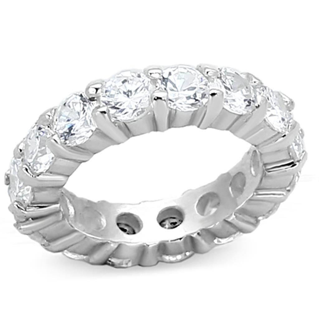 Silver 925 Sterling Silver Ring with AAA Grade CZ in Clear