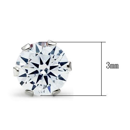 Rhodium 925 Sterling Silver Earrings with AAA Grade CZ in Clear