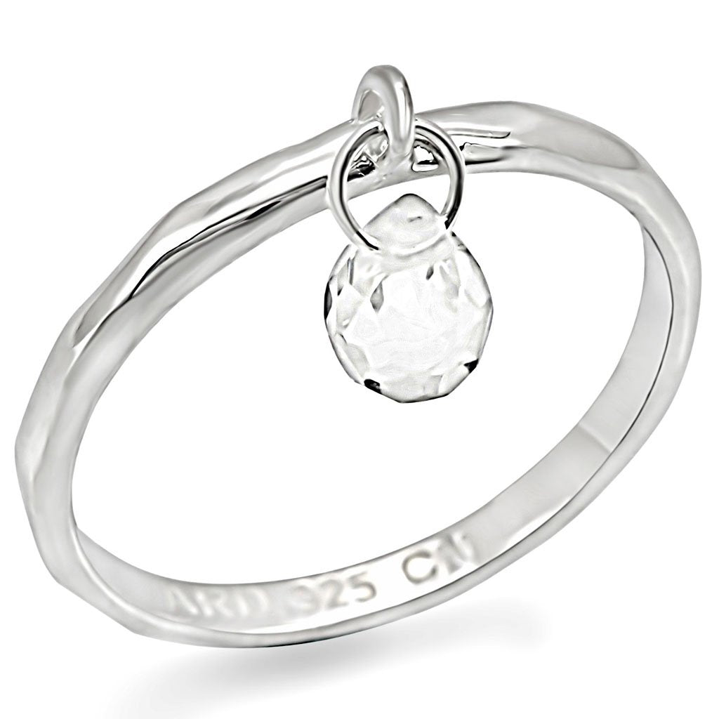 Silver 925 Sterling Silver Ring with Genuine Stone in Clear