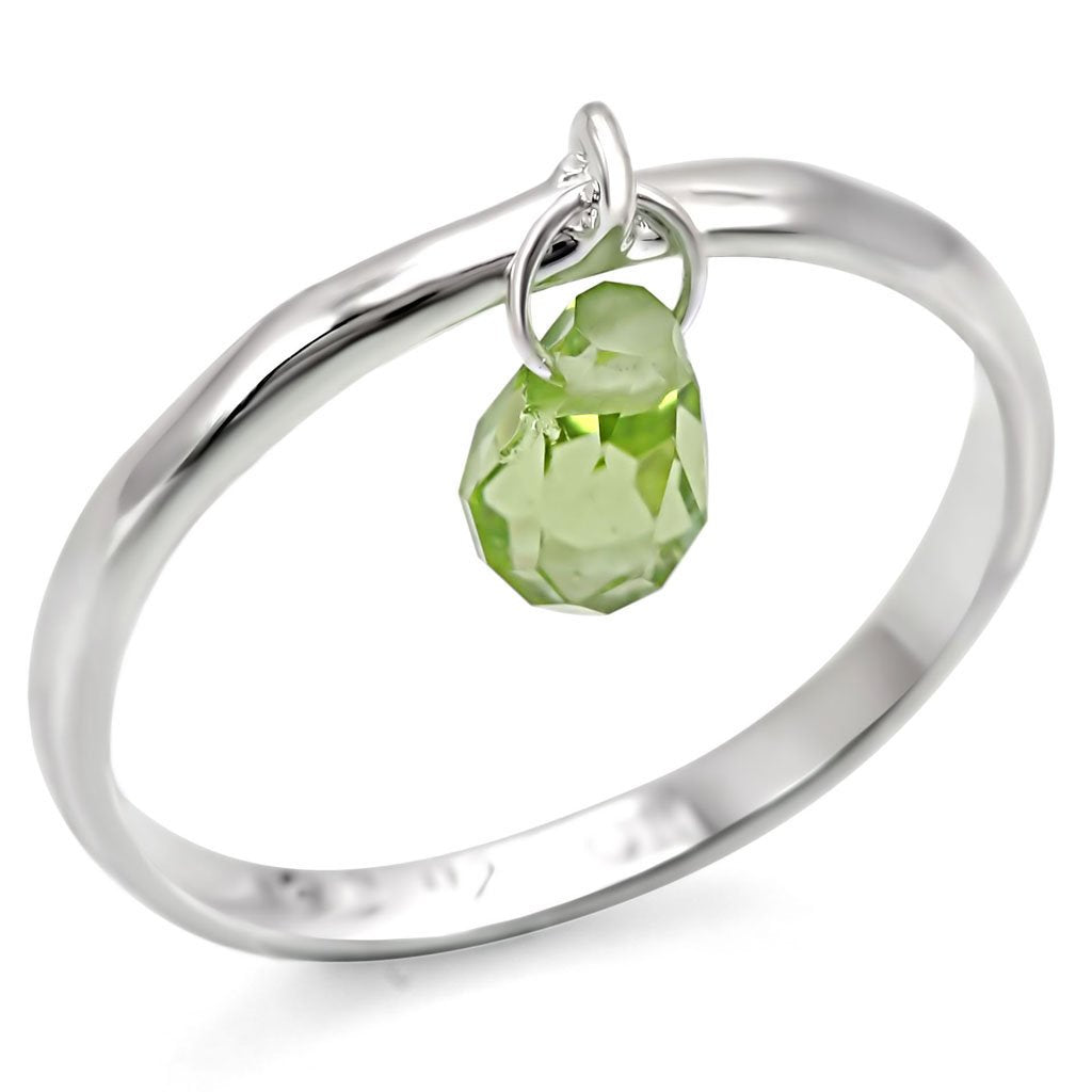 Silver 925 Sterling Silver Ring with Genuine Stone in Peridot