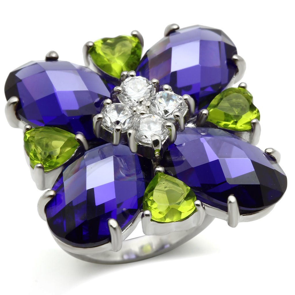925 Sterling Silver, AAA CZ , Multi Color - LOS534