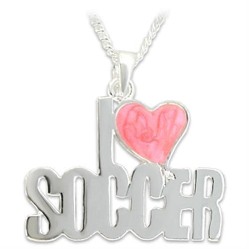 Silver Brass Pendant with Epoxy in Rose