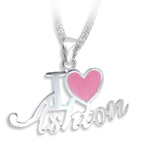 High-Polished Brass Chain Pendant with Epoxy in Light Rose