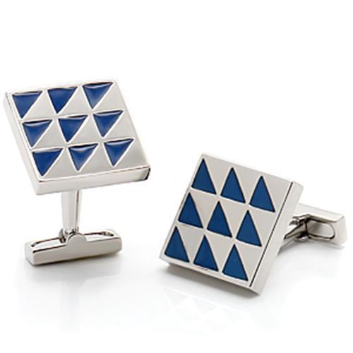 Rhodium Brass Cufflink with Epoxy in Montana