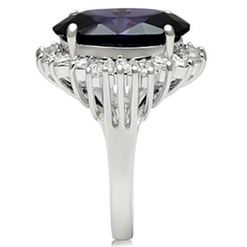 Silver 925 Sterling Silver Ring with AAA Grade CZ in Amethyst