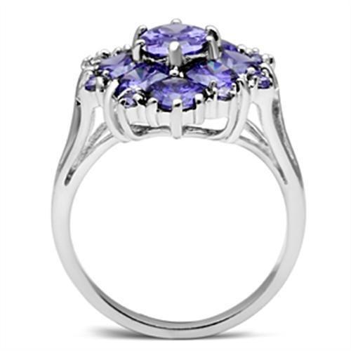 Silver 925 Sterling Silver Ring with AAA Grade CZ in Tanzanite