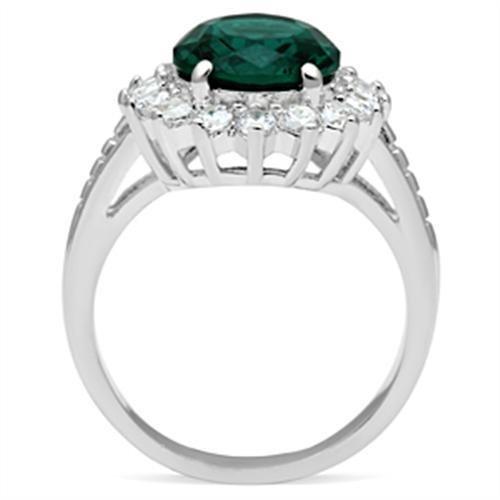 Silver 925 Sterling Silver Ring with Synthetic Synthetic Glass in Blue Zircon