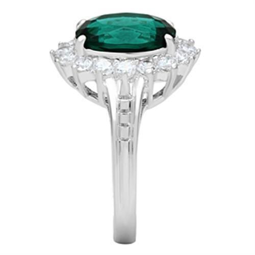 Silver 925 Sterling Silver Ring with Synthetic Synthetic Glass in Blue Zircon