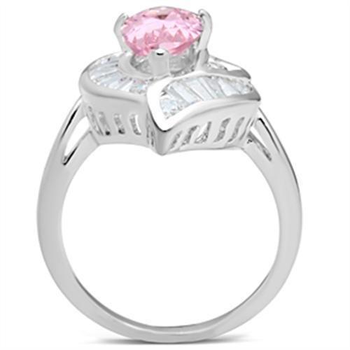Silver 925 Sterling Silver Ring with AAA Grade CZ in Rose