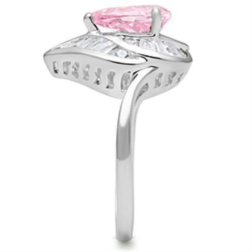 Silver 925 Sterling Silver Ring with AAA Grade CZ in Rose
